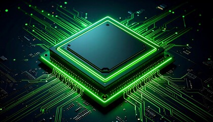 High-tech CPU on circuit board