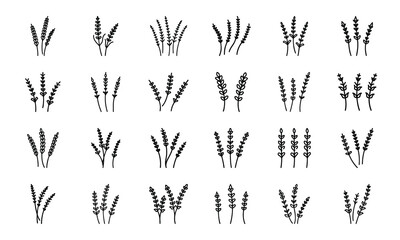 Hand-Drawn Floral and Botanical Silhouette Vector Icons – Minimalist Flower and Plant Line Art Collection for Spring, Nature, and Eco Designs