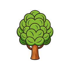 Creative Walnut Tree Vector Illustration on White