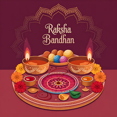 Raksha Bandhan Poster: Sisters Tying Rakhi in Decorative Cutout Frame | Raksha Bandhan 