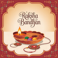 Raksha Bandhan Poster: Sisters Tying Rakhi in Decorative Cutout Frame | Raksha Bandhan 