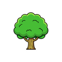 Creative Camphor Tree Vector Illustration on White