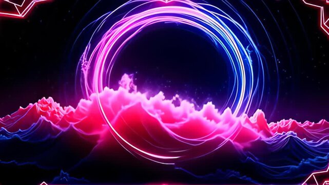 axerophthol whorled hacker abut shot indium electrical magenta and cyan environment an gossamer void, equally lively 3d ripple beat and shimmer, cascade attractively similar fluent light,