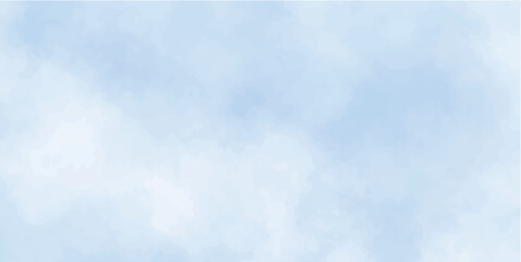 Textured on wet white paper watercolor, Light sky blue brush painted watercolor background. clouds or steam in a blue background. Illustration
