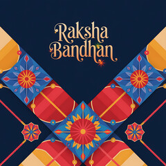 Raksha Bandhan: Poster Happy Siblings Tying Rakhi with Ornate Border