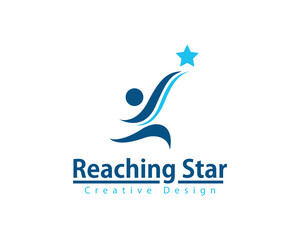 reaching star logo creative design concept success smart growth education
