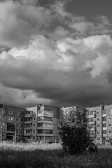 storm clouds over the city