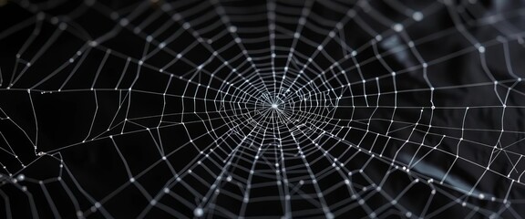 Obraz premium Intricate web of fine lines and subtle sheen on a black plastic surface, abstract, plastic texture