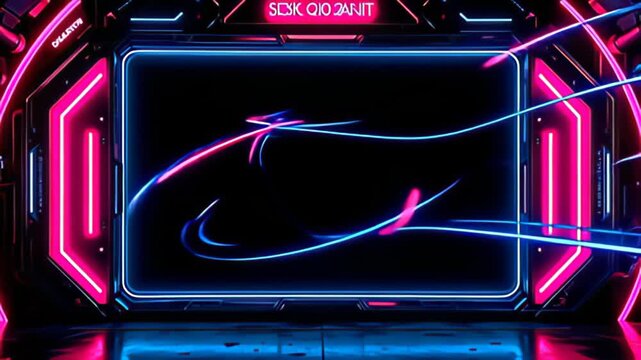 The hacker abut shot indium electrical magenta and cyan rack boldly equally glowing corkscrew of tint hyphen some it, mull an cartoonish interplay of beam and shadower that line