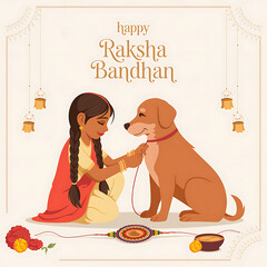Happy Raksha Bandhan with ornate red and gold floral rakhi design | Raksha Bandhan Poster