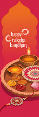 Happy Raksha Bandhan greeting with heart-shaped rakhi and mandala | Raksha Bandhan Story