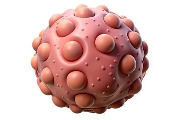 Abstract 3d rendered pink sphere with numerous bumps and dimples