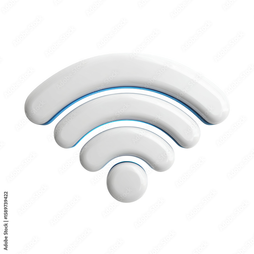 Poster isolated white wifi signal icon on a clean background for digital connectivity concepts
