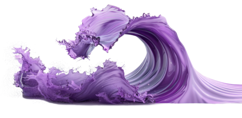 Dynamic purple wave symbolizes fluidity and creativity in a vibrant abstract formation