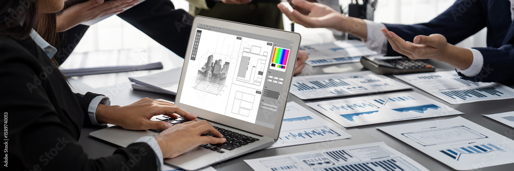 Poster architectural design brisk software application for architect business and professional designer