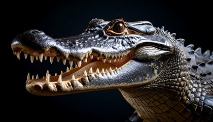 Obraz premium Close-up of a crocodile's head