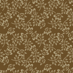 Beautiful botanical floral illustration allover repeat design for digital printing for all digital textile design
