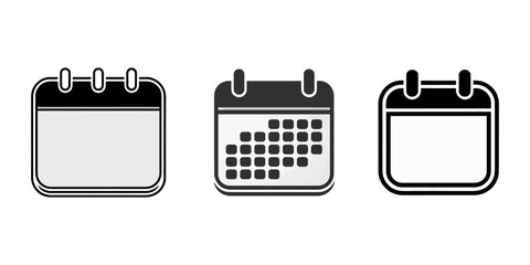 calendar icon vector, Calendar Icon on Black and White Vector Backgrounds, Calendar vector icon set. Schedule icon symbol vector illustration, Calendar icon. Calendar planner icon collection. 