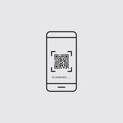 Minimalist Black and White QR Code Vector – Simple Geometric Scan Code Illustration for Modern Technology Concepts
