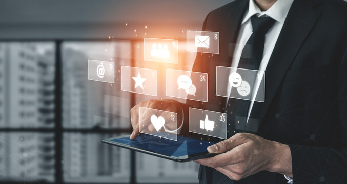 Social media engagement with interaction metrics showing comments, social media reactions, social media messages, and social media connections. Vouch