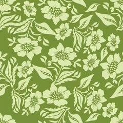 Colorful hand draw flowers seamless pattern. Can be used for fabric textile wallpaper.	