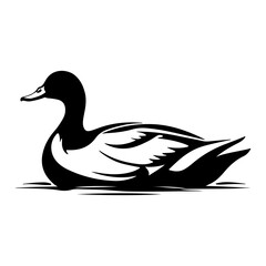 Graceful Duck Swimming Waterfowl Vector Illustration