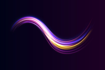 Colorful Energy Wave on Dark Background