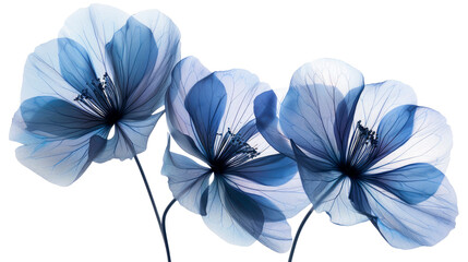 Delicate blue flowers showcasing intricate details and soft translucent petals