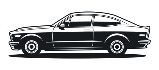 Vintage Coupe Car Vector Illustration A Classic Automobile Design A Symbol of Style and Elegance A Timeless Vehicle for Collectors and Enthusiasts