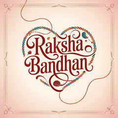 Raksha Bandhan Poster  Typography Art Minimal Raksha Bandhan Text