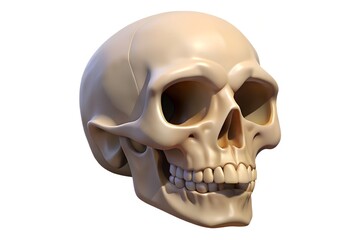 Naklejka premium Realistic 3d rendering of a human skull with a white background