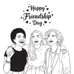 Diverse Women Embracing Friendship Celebration Joyful Connection Unity Happy Friendship silhouette