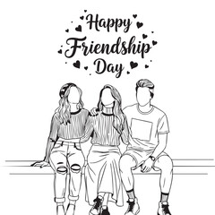 Friendship Day Celebration Silhouette of Friends Enjoying Together Happy Moment of Connection Love