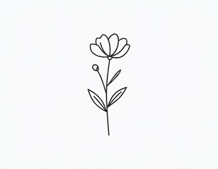 Simple line drawing of a flower