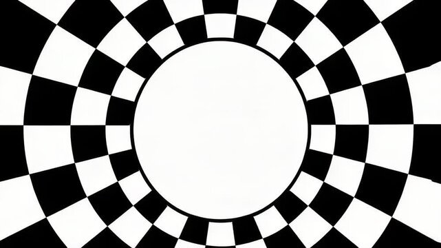 A classic checkered design with a white circle at its center