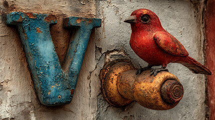 old rusty metal door handle