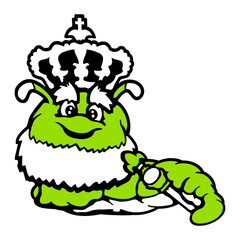 Caterpillar King Crown Ruler Royal Prince Old Beard Happy