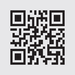 Minimalist Black and White QR Code Vector – Simple Geometric Scan Code Illustration for Modern Technology Concepts

