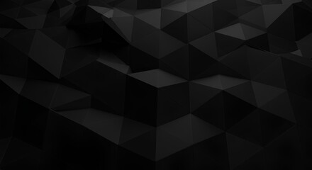 Obraz premium Abstract Black Geometric Low Poly Surface with Triangular Shapes and Shadow Effects triangles