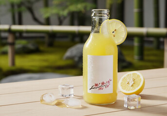 bottle of lemonade Japanese-Style Freshness