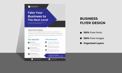 Corporate Business Modern A4 Flyers, with creative editable geometric vector design templates, Informative modern layouts for promotional purposes