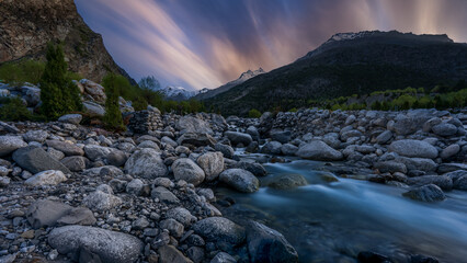 sunset in the mountains