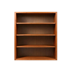 Wooden bookshelf isolated on transparent background