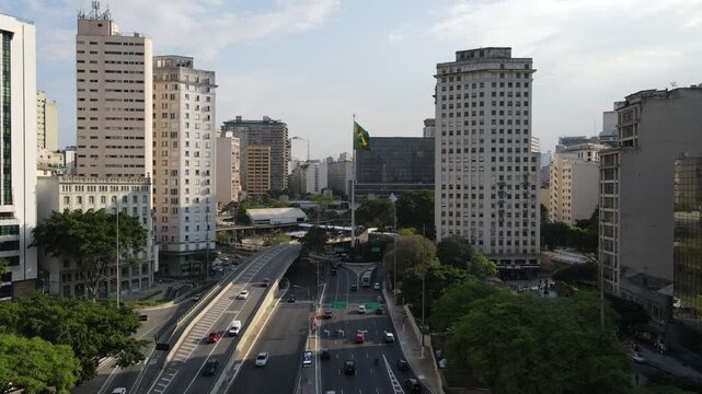 Large Brazil Flag Drove Video would look cool as slow motion or reverse video