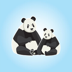 Vector illustration of panda or known as panda bear