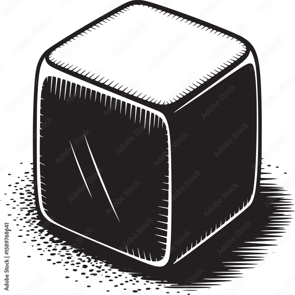 Poster isolated black and white cube illustration vector graphic design element for art projects and design
