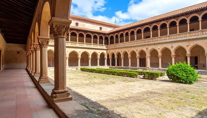Fototapeta premium A sun-drenched cloistered courtyard