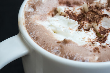 Cup of coffee with whipped cream