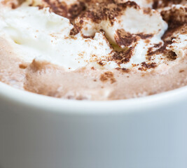 Cup of coffee with whipped cream
