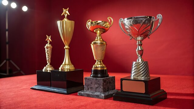 Gold Trophy Award Collection on Red Carpet - Powered by Adobe
